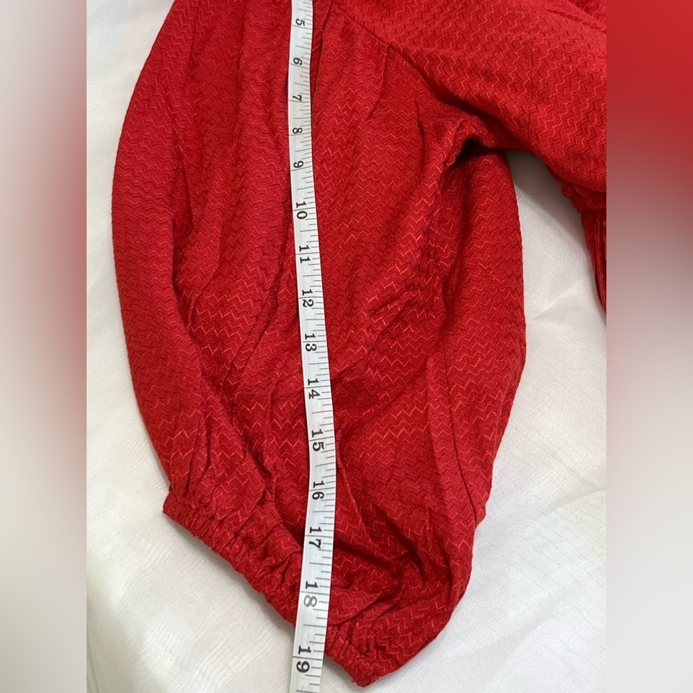 Band Of The Free JOSETTE RED PUFF SLEEVE MINI DRESS Size Medium - Picture 7 of 10